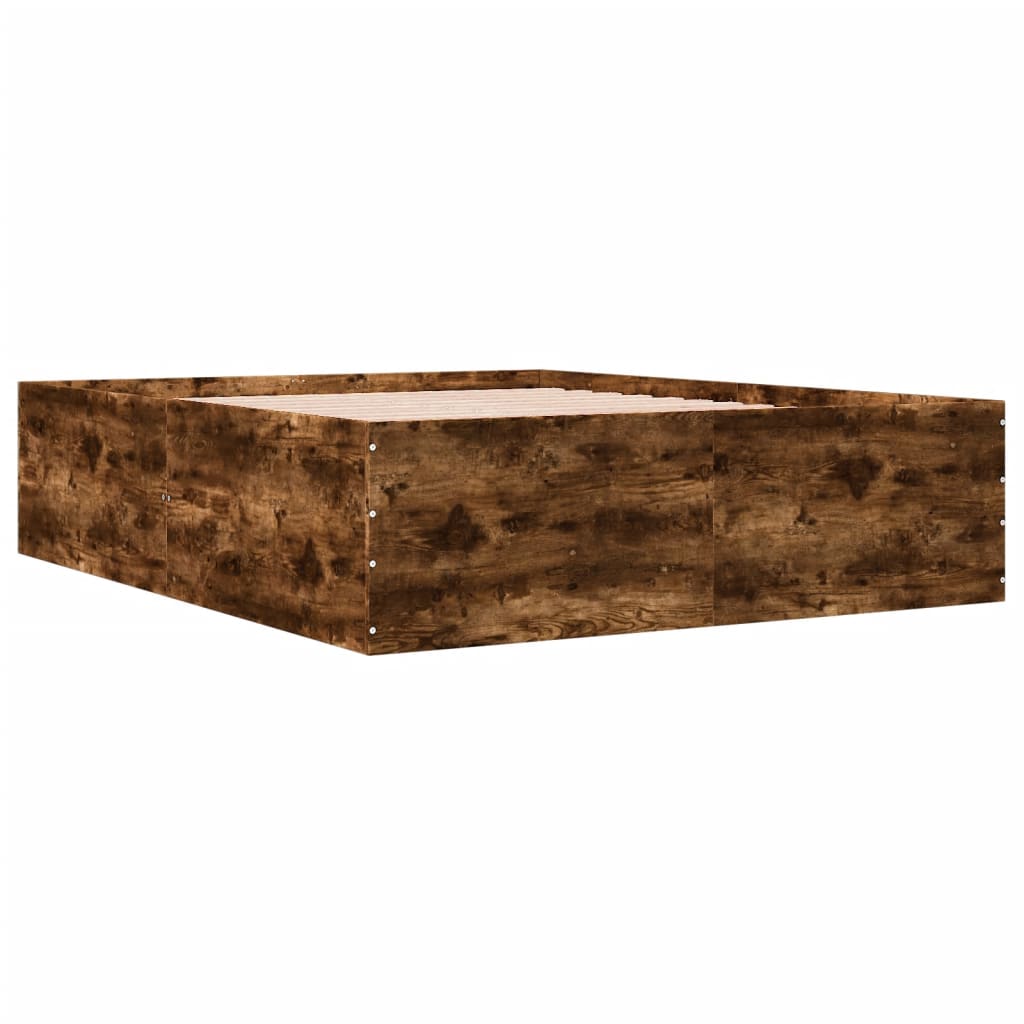 Cadru de pat, stejar fumuriu, 160x200 cm, lemn prelucrat GartenMobel Dekor