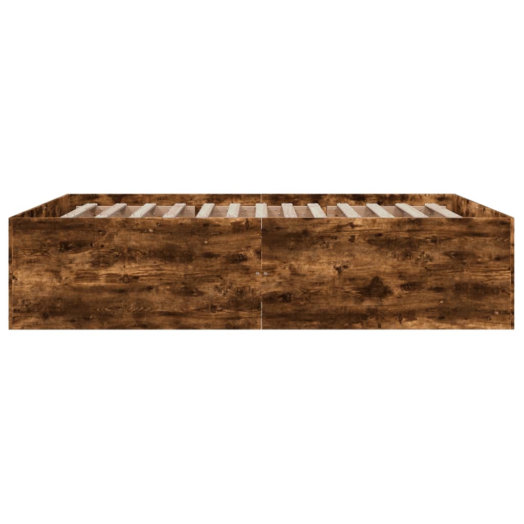Cadru de pat, stejar fumuriu, 160x200 cm, lemn prelucrat GartenMobel Dekor