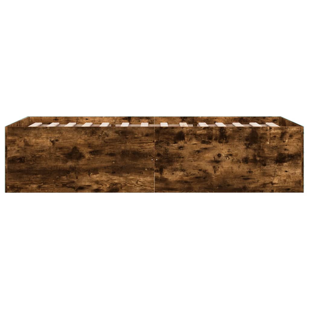 Cadru de pat, stejar fumuriu, 75x190 cm, lemn prelucrat GartenMobel Dekor