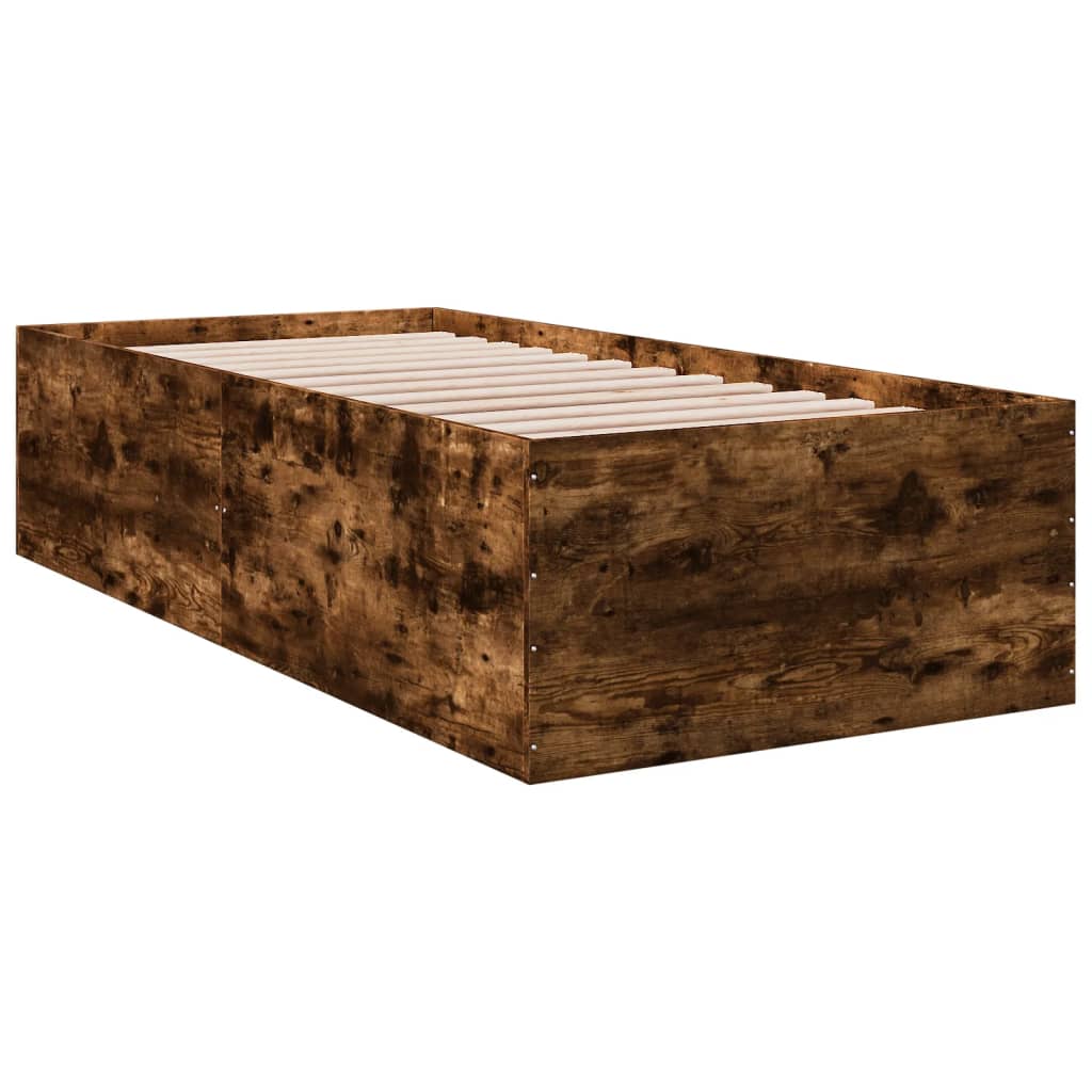 Cadru de pat, stejar fumuriu, 75x190 cm, lemn prelucrat GartenMobel Dekor