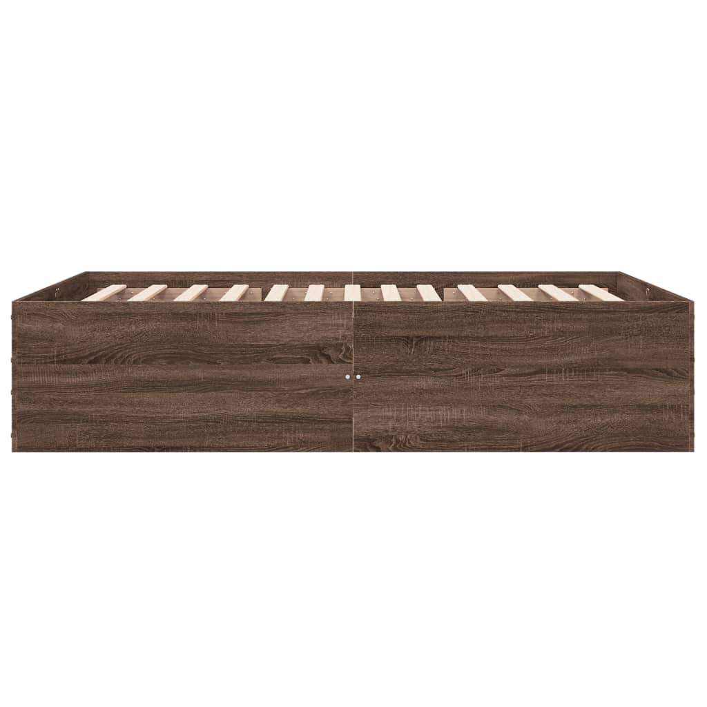 Cadru de pat, stejar maro, 120x190 cm, lemn prelucrat GartenMobel Dekor