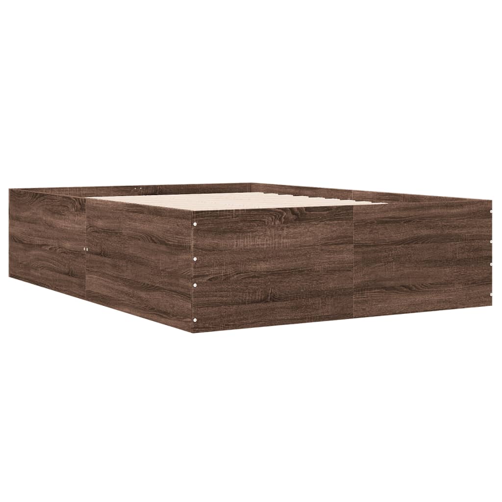 Cadru de pat, stejar maro, 120x190 cm, lemn prelucrat GartenMobel Dekor