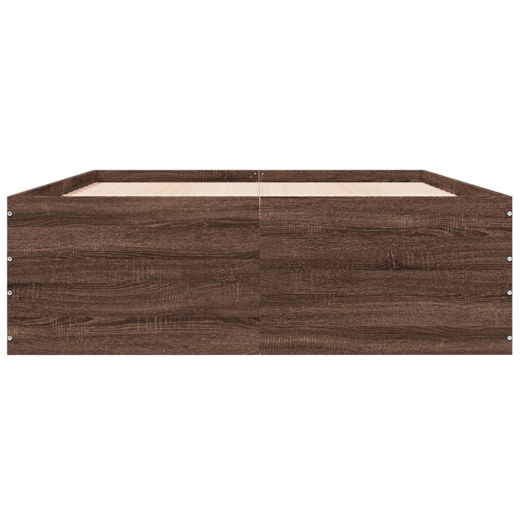 Cadru de pat, stejar maro, 120x190 cm, lemn prelucrat GartenMobel Dekor