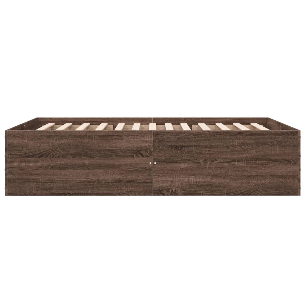 Cadru de pat, stejar maro, 120x200 cm, lemn prelucrat GartenMobel Dekor