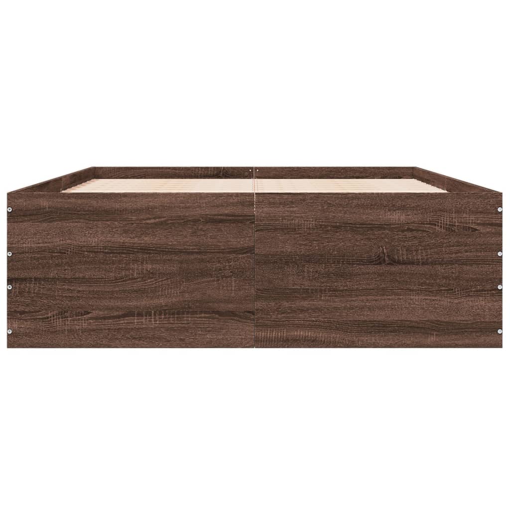 Cadru de pat, stejar maro, 120x200 cm, lemn prelucrat GartenMobel Dekor