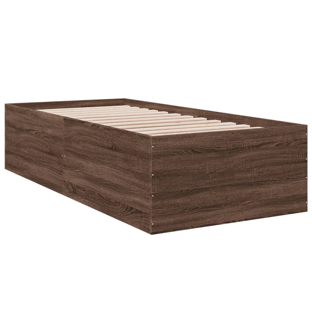 Cadru de pat, stejar maro, 75x190 cm, lemn prelucrat GartenMobel Dekor