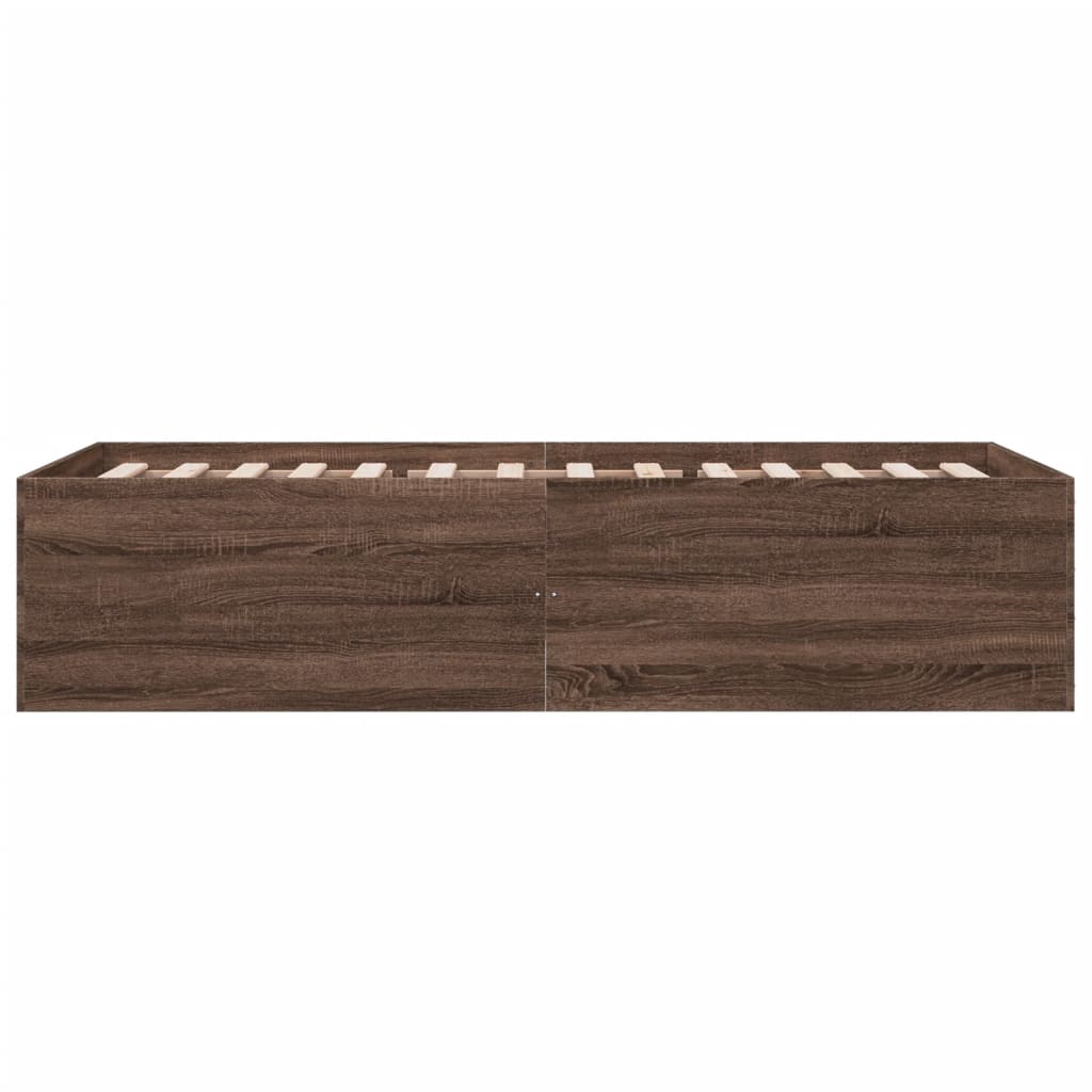 Cadru de pat, stejar maro, 75x190 cm, lemn prelucrat GartenMobel Dekor