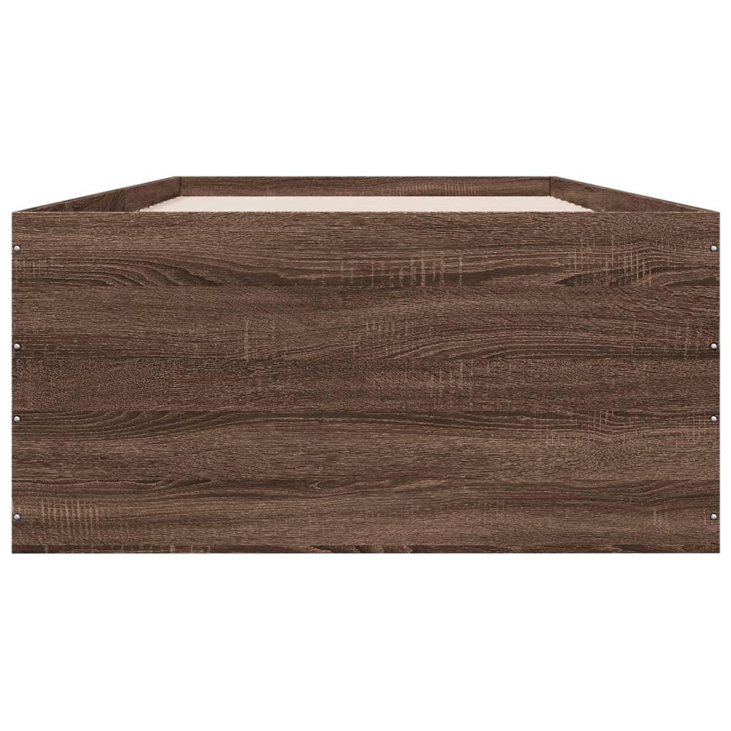 Cadru de pat, stejar maro, 75x190 cm, lemn prelucrat GartenMobel Dekor