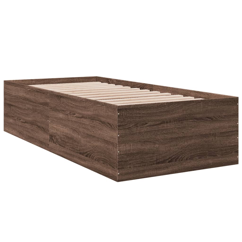 Cadru de pat, stejar maro, 75x190 cm, lemn prelucrat GartenMobel Dekor