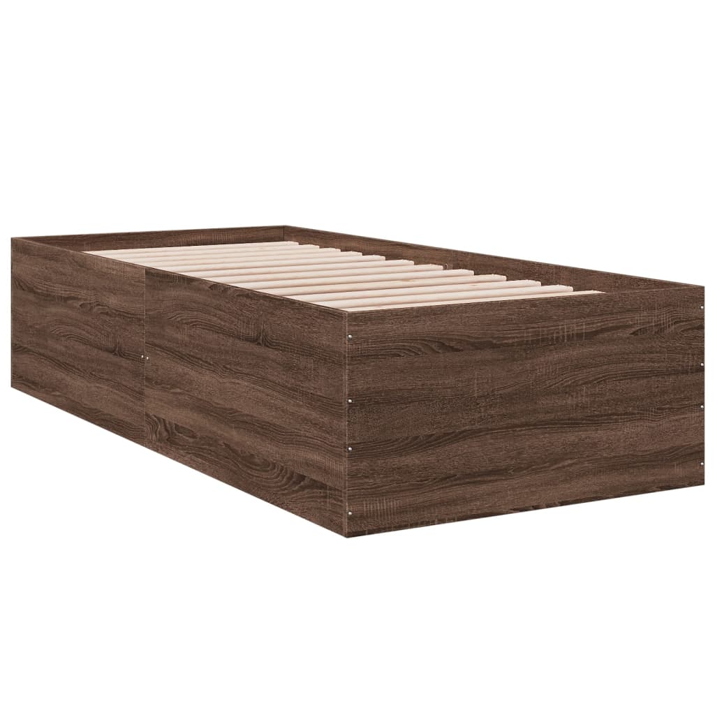 Cadru de pat, stejar maro, 90x200 cm, lemn prelucrat GartenMobel Dekor