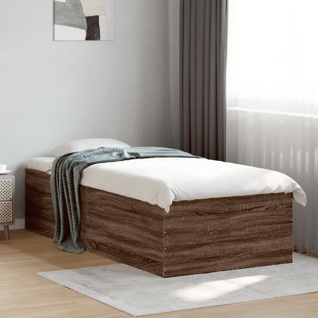 Cadru de pat, stejar maro, 90x200 cm, lemn prelucrat GartenMobel Dekor