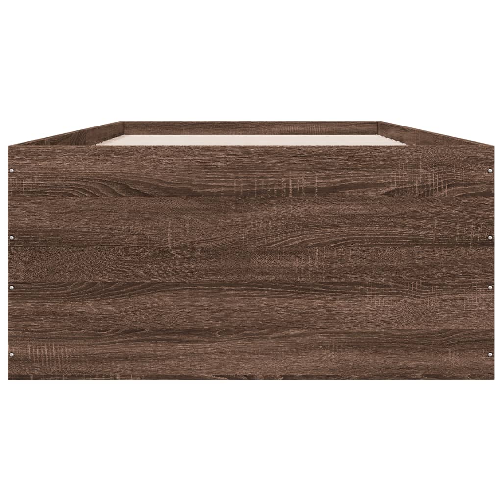 Cadru de pat, stejar maro, 90x200 cm, lemn prelucrat GartenMobel Dekor