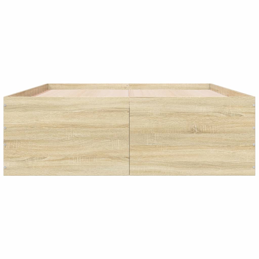 Cadru de pat, stejar sonoma, 120x200 cm, lemn prelucrat GartenMobel Dekor