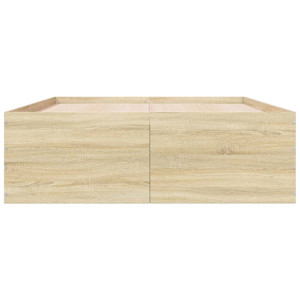 Cadru de pat, stejar sonoma, 135x190 cm, lemn prelucrat GartenMobel Dekor