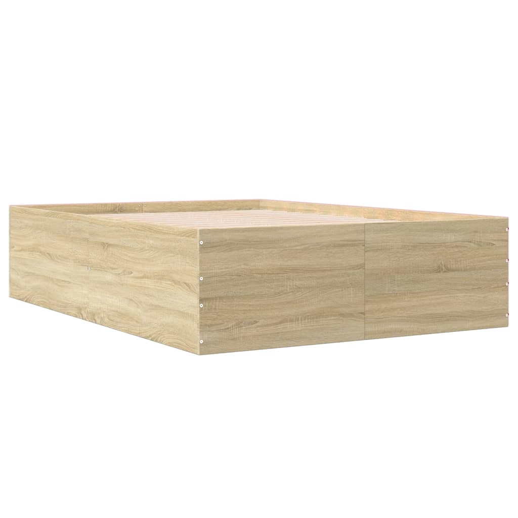 Cadru de pat, stejar sonoma, 135x190 cm, lemn prelucrat GartenMobel Dekor