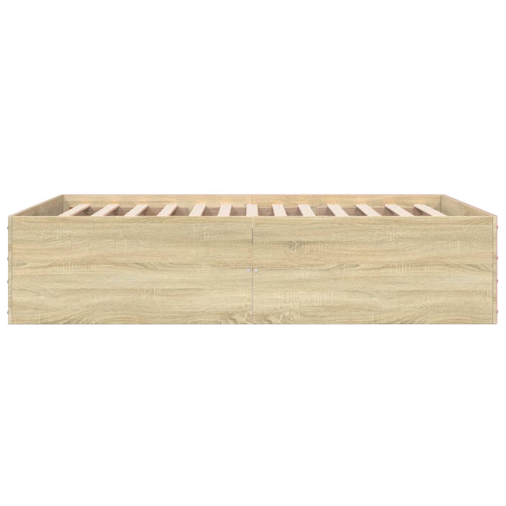 Cadru de pat, stejar sonoma, 135x190 cm, lemn prelucrat GartenMobel Dekor
