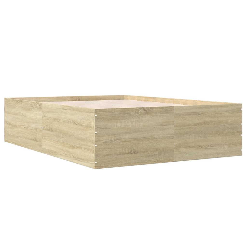 Cadru de pat, stejar sonoma, 140x190 cm, lemn prelucrat GartenMobel Dekor