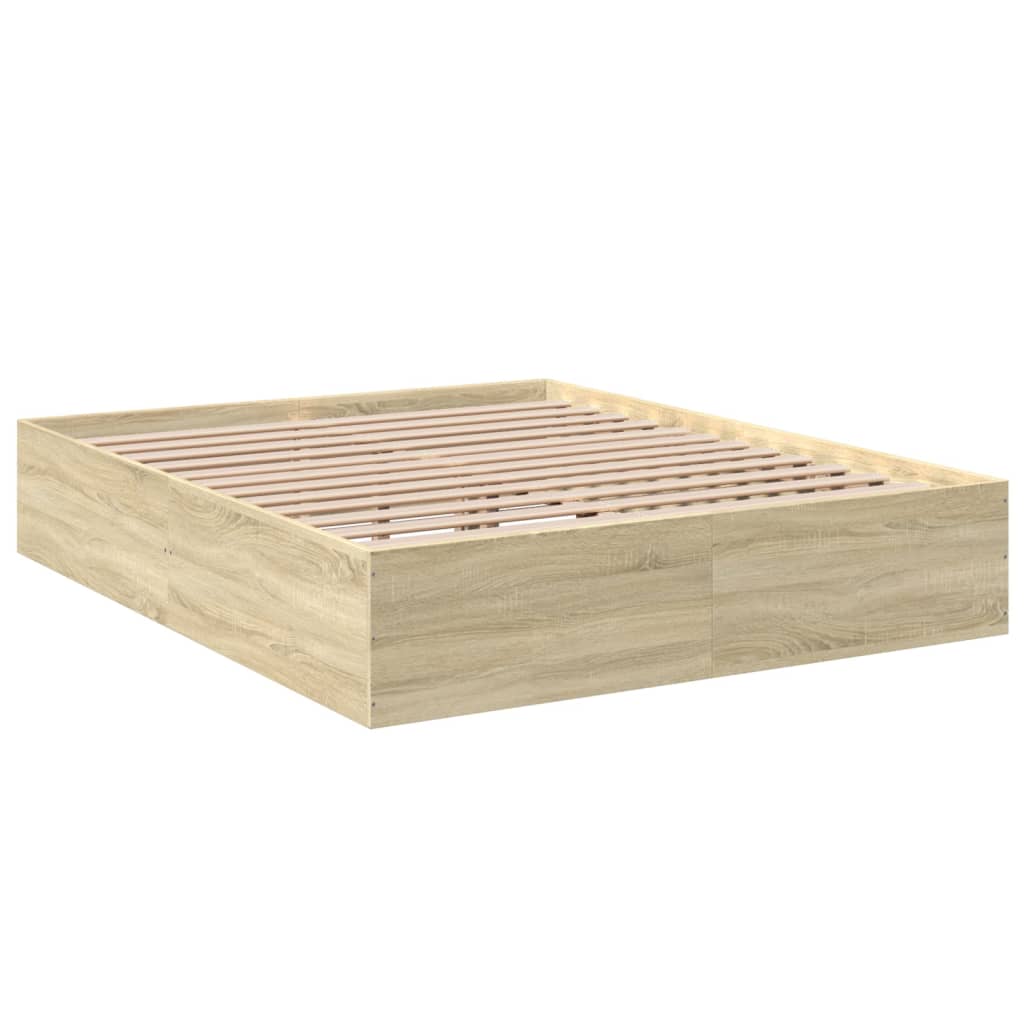 Cadru de pat, stejar sonoma, 150x200 cm, lemn prelucrat GartenMobel Dekor