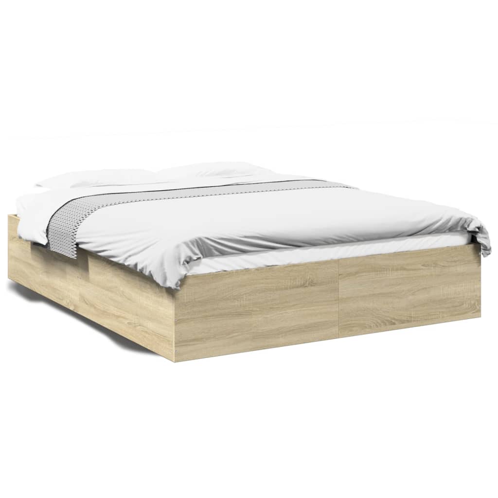 Cadru de pat, stejar sonoma, 150x200 cm, lemn prelucrat GartenMobel Dekor