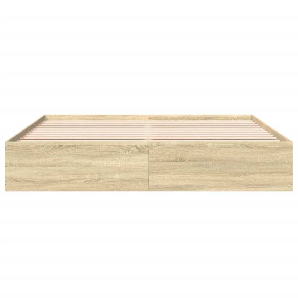 Cadru de pat, stejar sonoma, 200x200 cm, lemn prelucrat GartenMobel Dekor