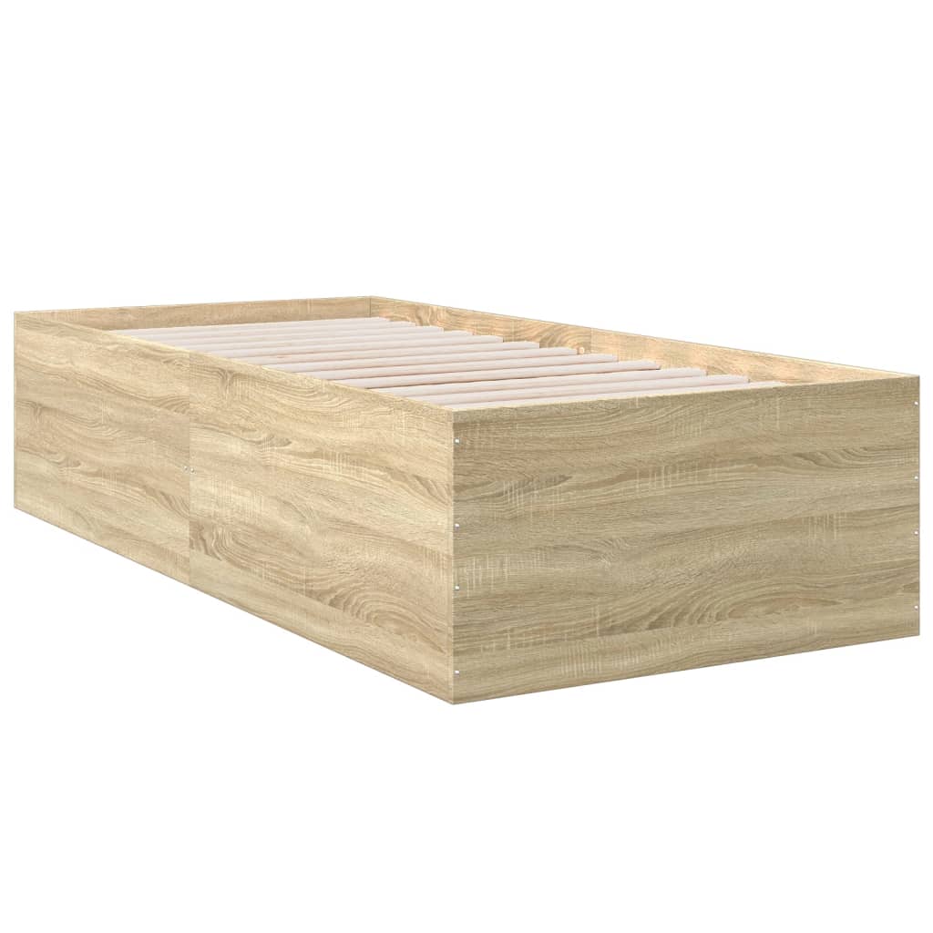 Cadru de pat, stejar sonoma, 75x190 cm, lemn prelucrat GartenMobel Dekor