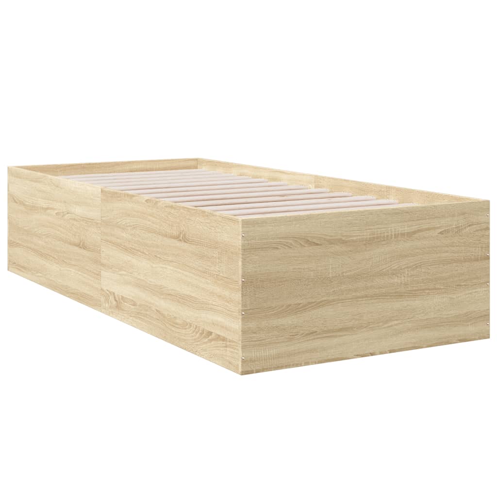 Cadru de pat, stejar sonoma, 75x190 cm, lemn prelucrat GartenMobel Dekor