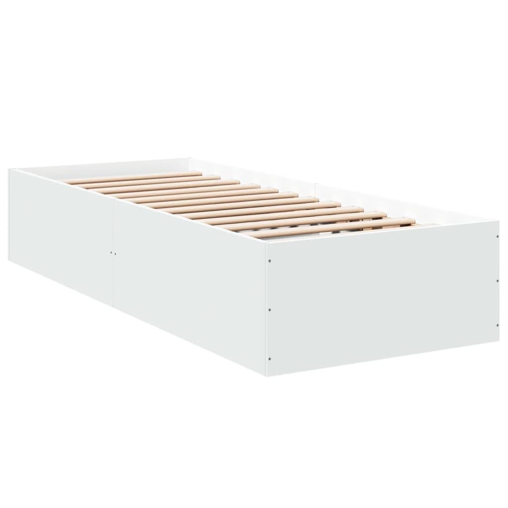 Cadru de pat, alb, 100x200 cm, lemn prelucrat GartenMobel Dekor