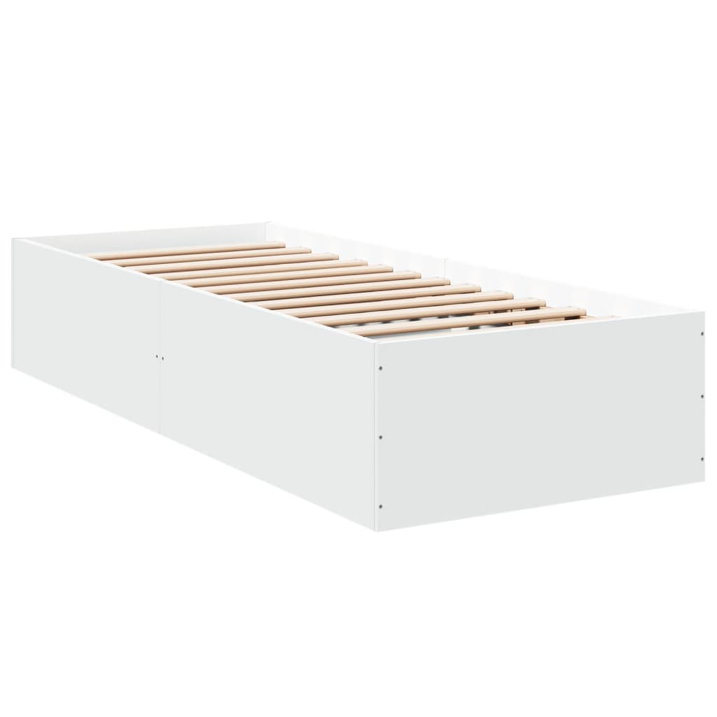 Cadru de pat, alb, 90x200 cm, lemn prelucrat GartenMobel Dekor