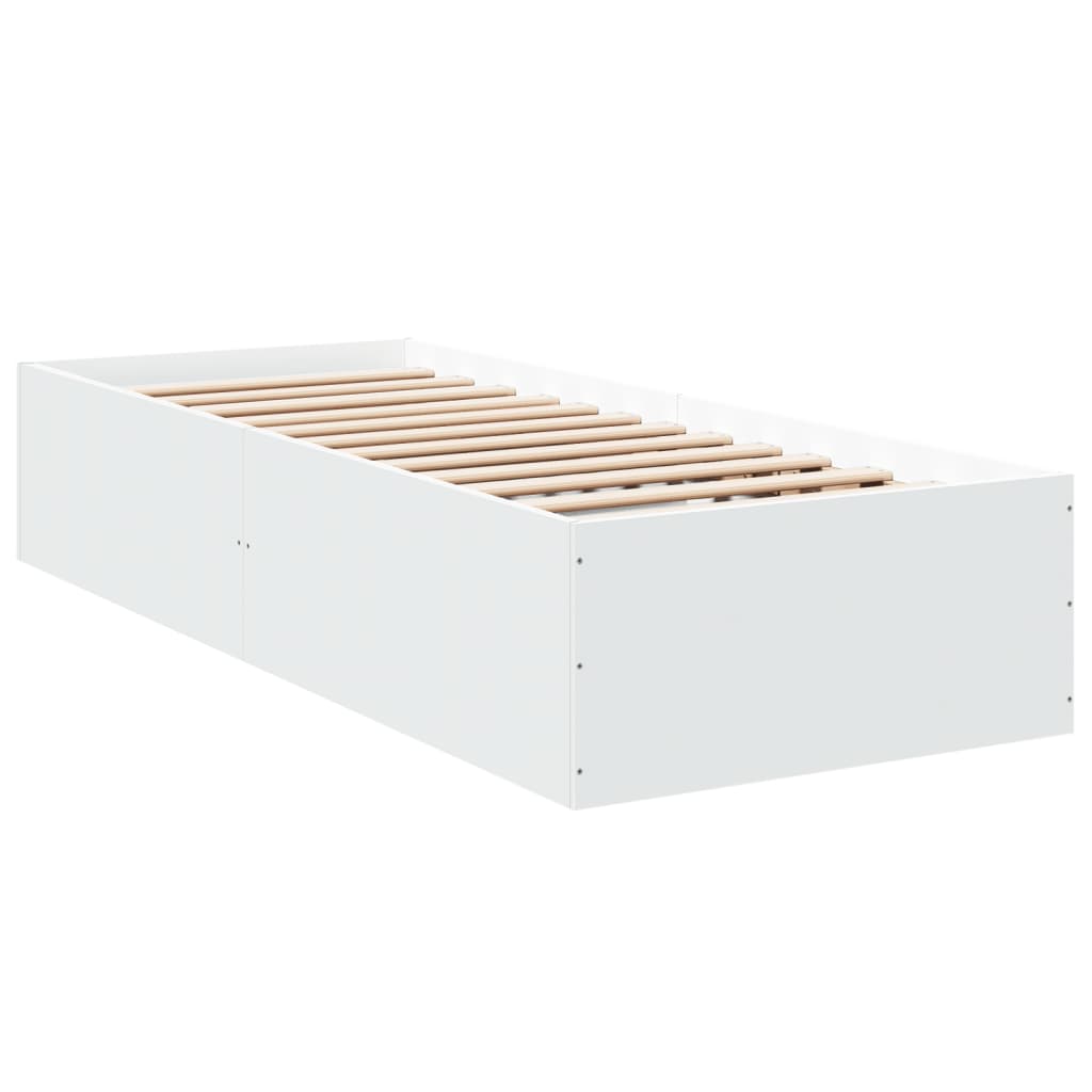 Cadru de pat, alb, 90x200 cm, lemn prelucrat GartenMobel Dekor