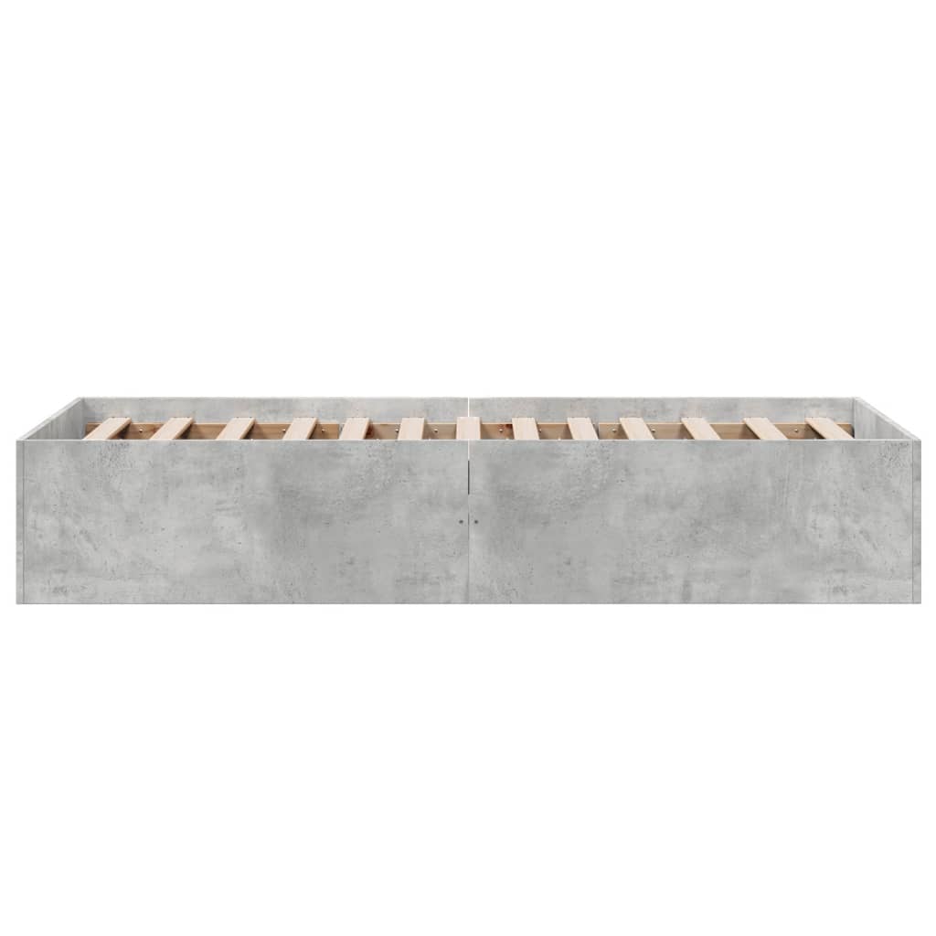 Cadru de pat, gri beton, 100x200 cm, lemn prelucrat GartenMobel Dekor