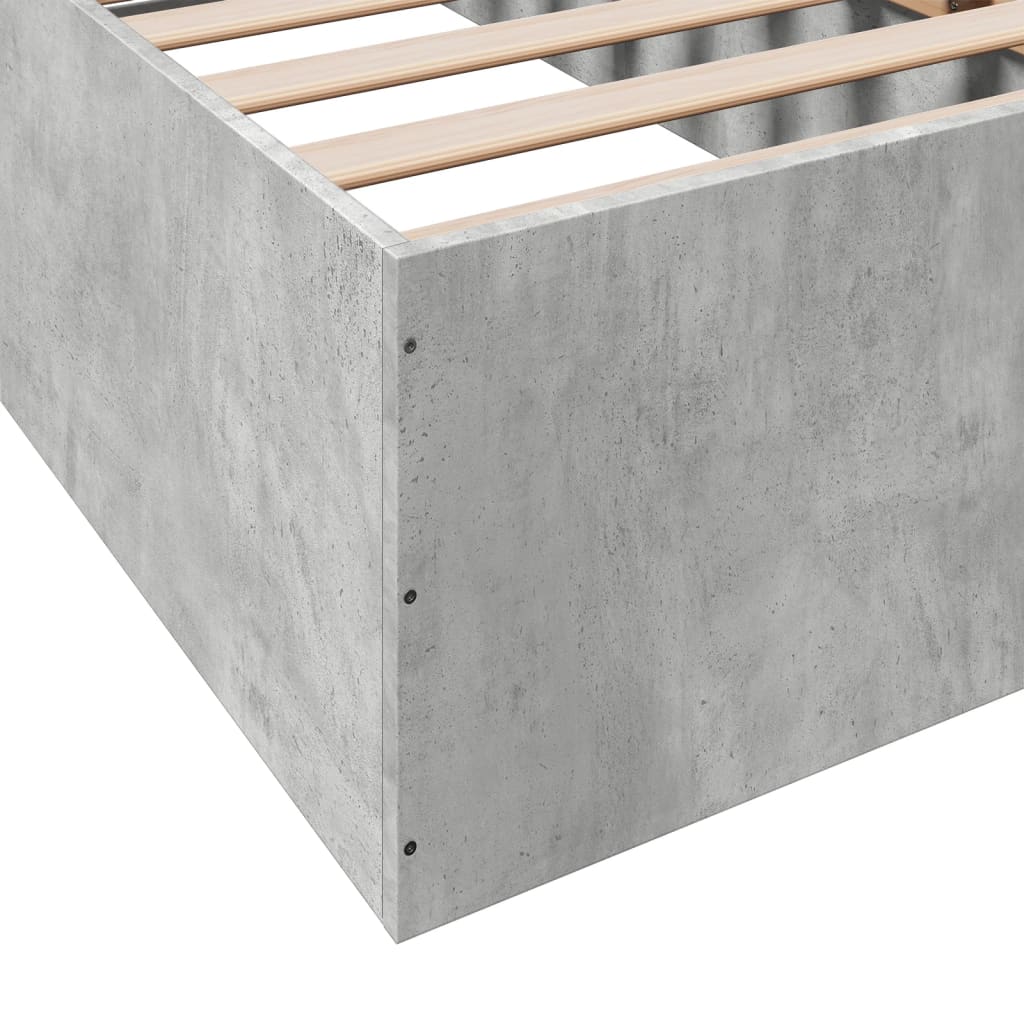 Cadru de pat, gri beton, 100x200 cm, lemn prelucrat GartenMobel Dekor