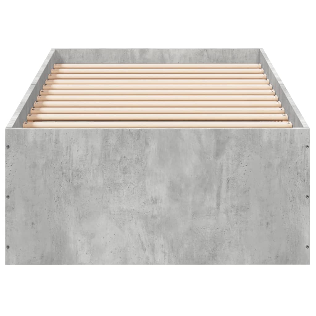 Cadru de pat, gri beton, 90x190 cm, lemn prelucrat GartenMobel Dekor