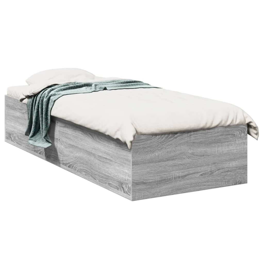 Cadru de pat, gri sonoma, 90x190 cm, lemn prelucrat GartenMobel Dekor