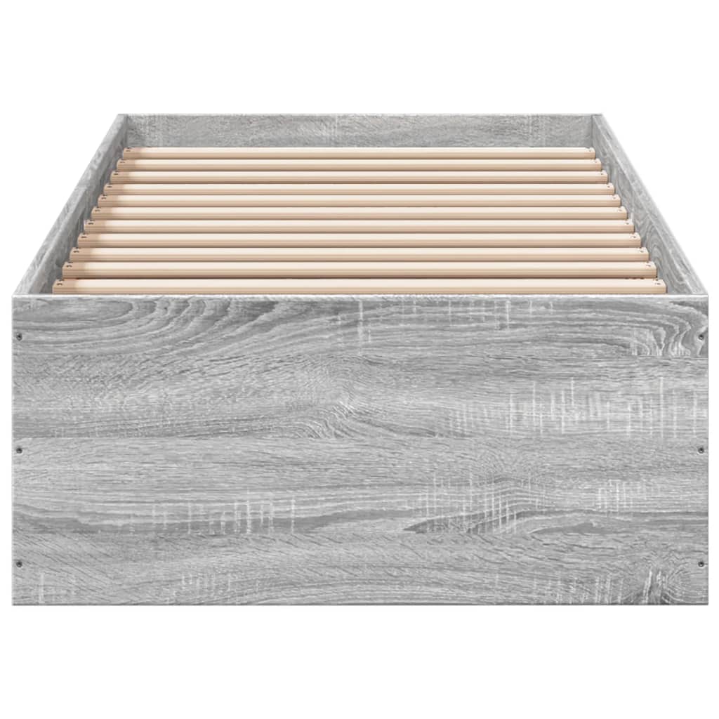 Cadru de pat, gri sonoma, 90x200 cm, lemn prelucrat GartenMobel Dekor
