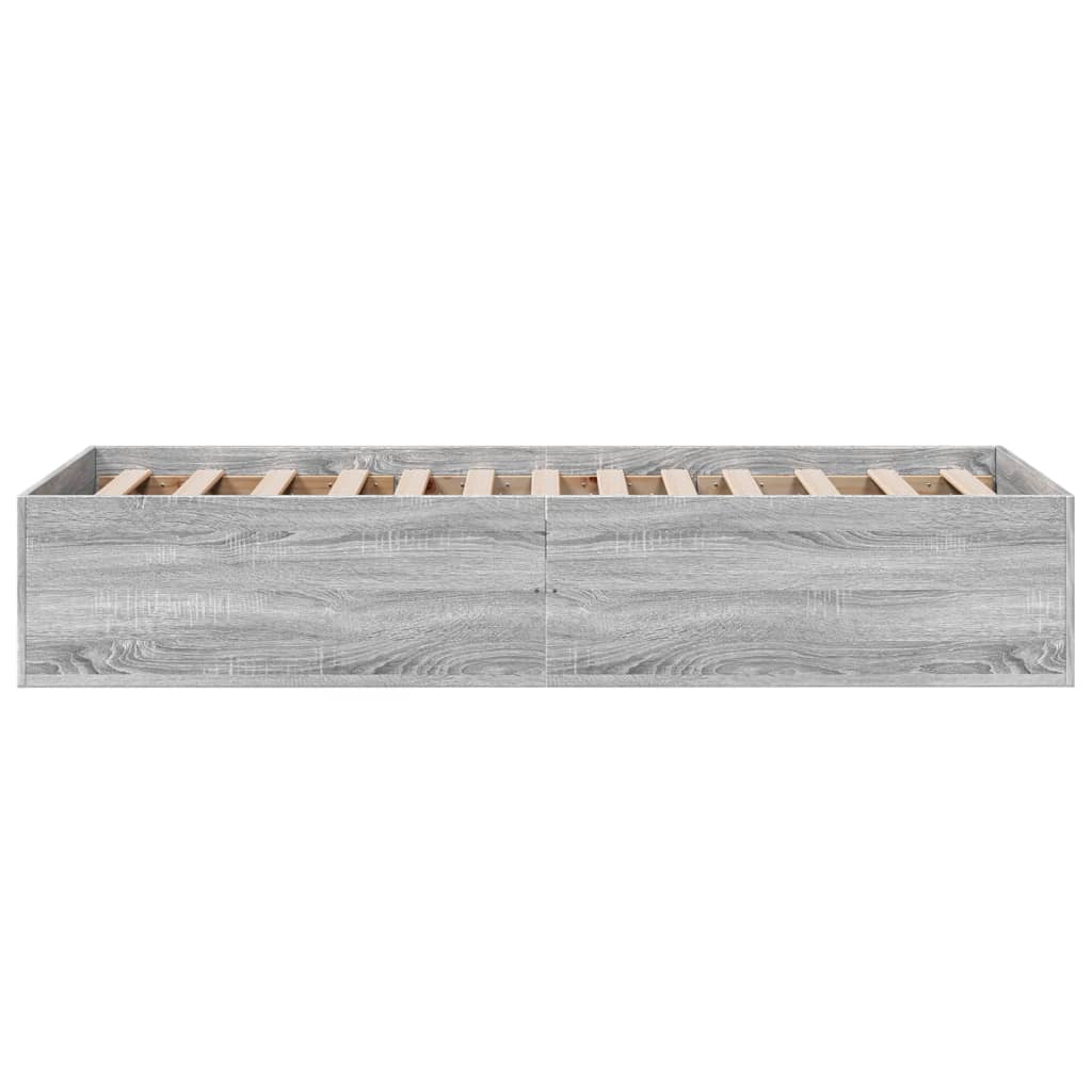 Cadru de pat, gri sonoma, 90x200 cm, lemn prelucrat GartenMobel Dekor