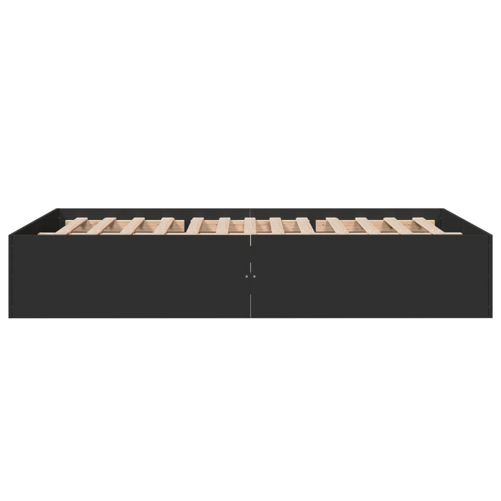 Cadru de pat, negru, 120x200 cm, lemn prelucrat GartenMobel Dekor
