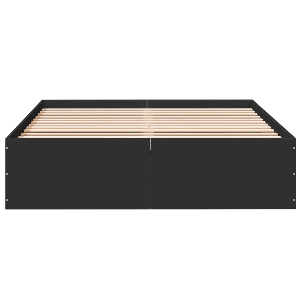 Cadru de pat, negru ,135x190 cm, lemn prelucrat GartenMobel Dekor