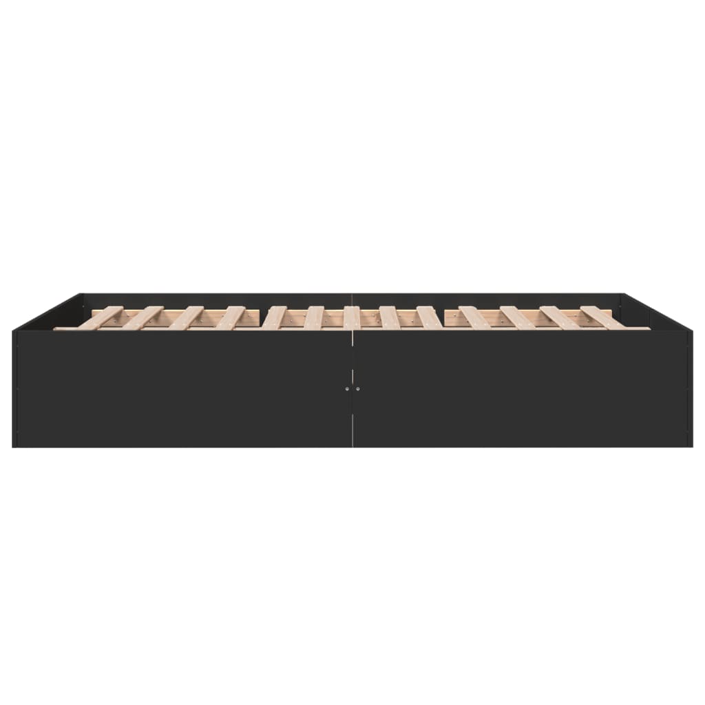 Cadru de pat, negru ,135x190 cm, lemn prelucrat GartenMobel Dekor