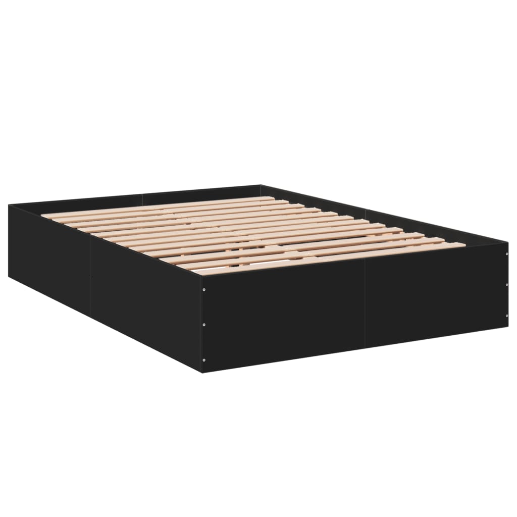 Cadru de pat, negru ,135x190 cm, lemn prelucrat GartenMobel Dekor