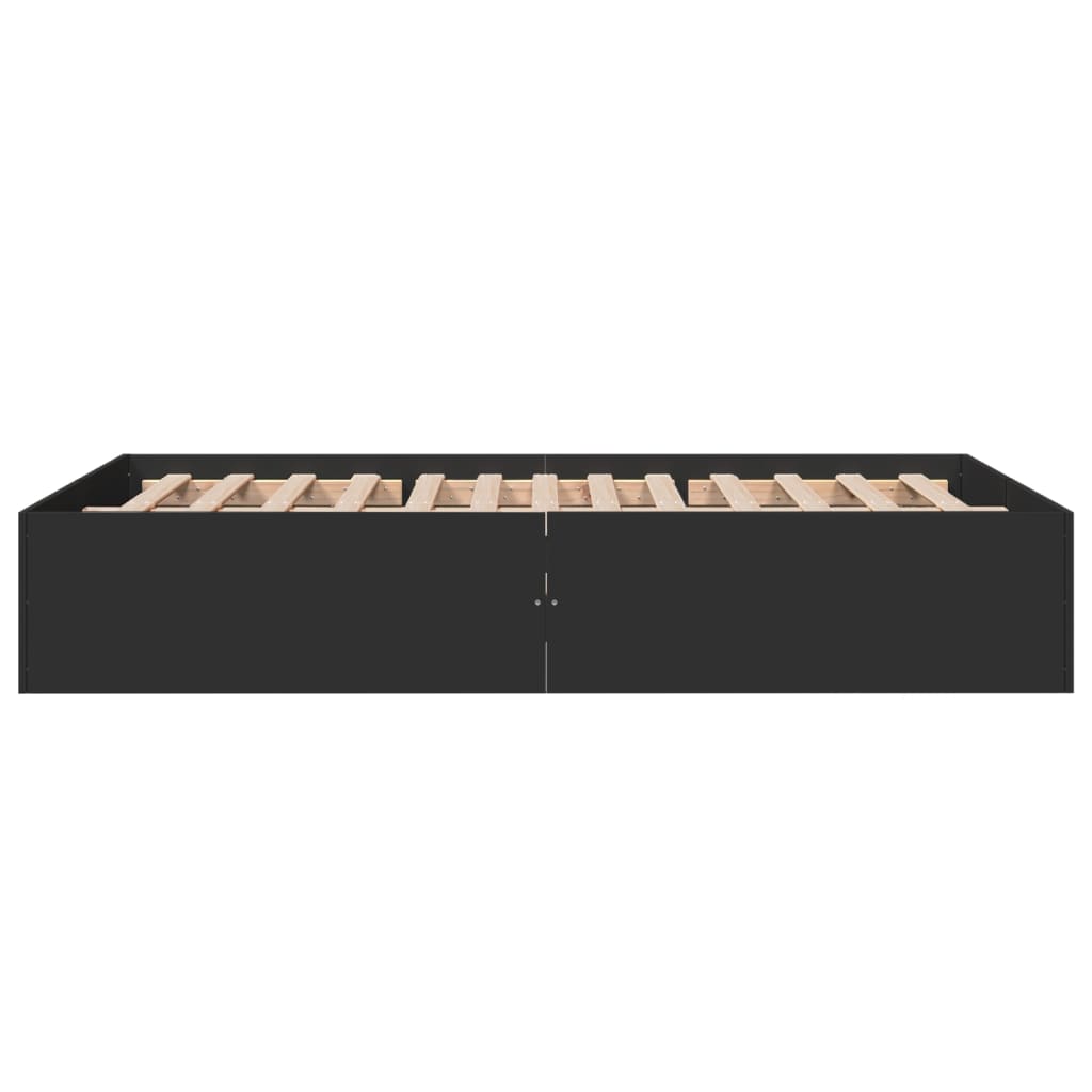Cadru de pat, negru, 140x190 cm, lemn prelucrat GartenMobel Dekor