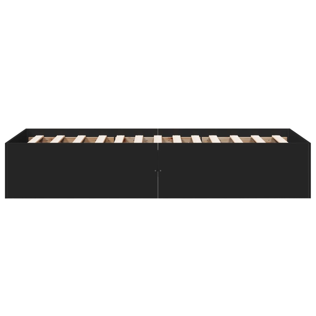 Cadru de pat, negru, 90x190 cm, lemn prelucrat GartenMobel Dekor