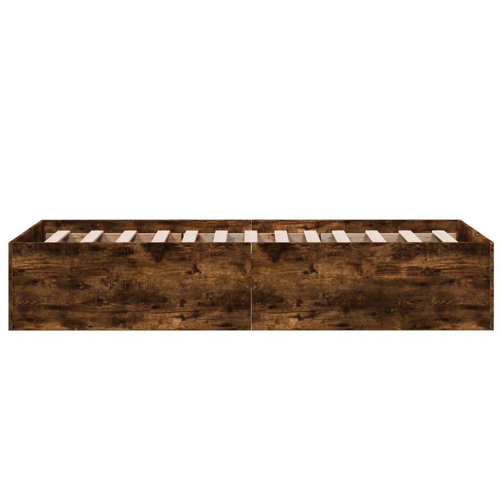Cadru de pat, stejar fumuriu, 90x190 cm, lemn prelucrat GartenMobel Dekor