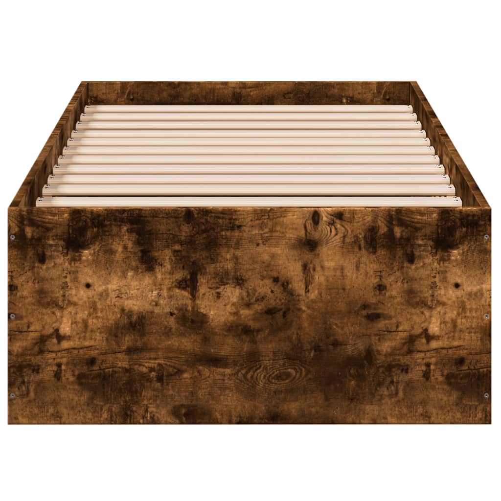 Cadru de pat, stejar fumuriu, 90x200 cm, lemn prelucrat GartenMobel Dekor