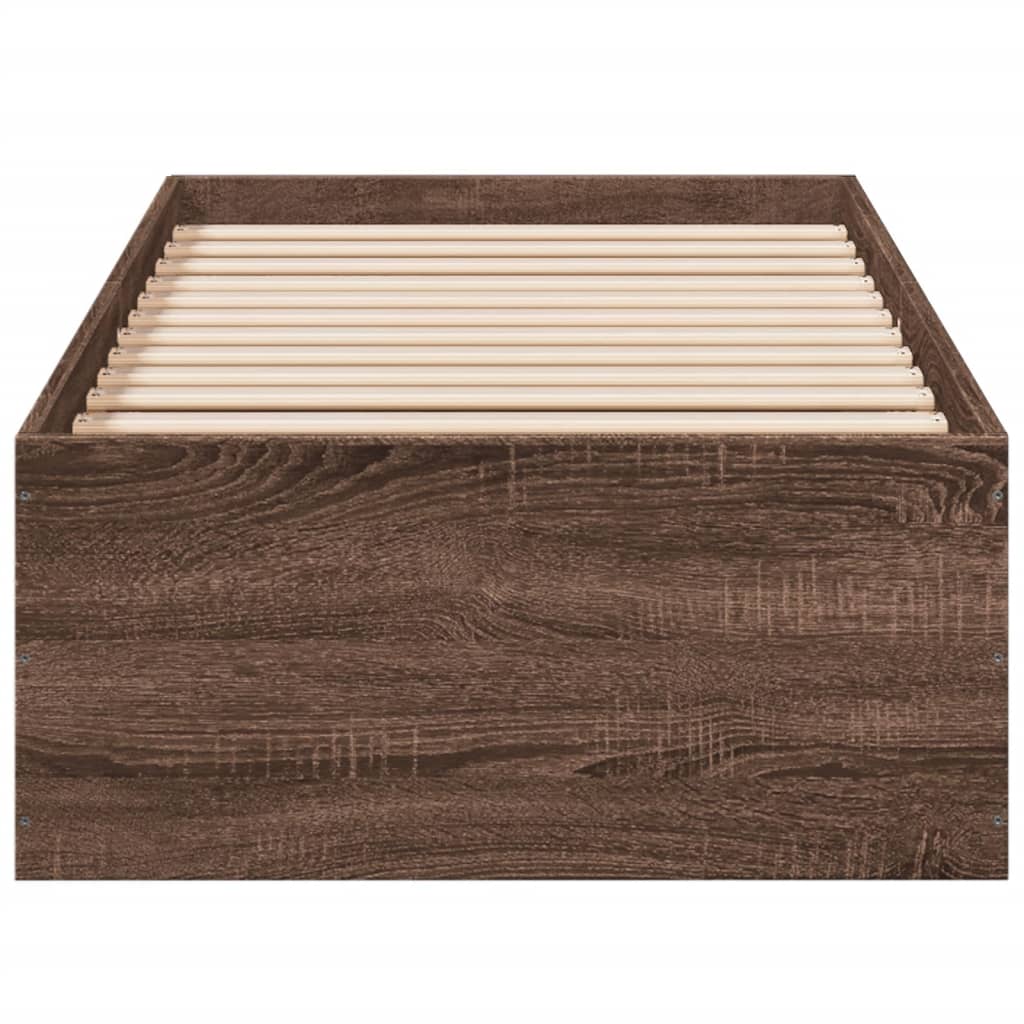 Cadru de pat, stejar maro, 100x200 cm, lemn prelucrat GartenMobel Dekor