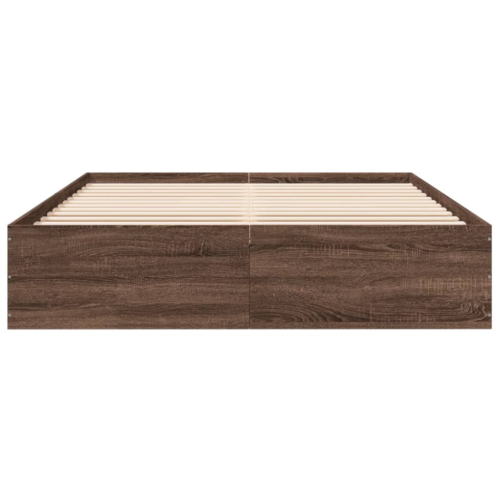 Cadru de pat, stejar maro, 150x200 cm, lemn prelucrat GartenMobel Dekor