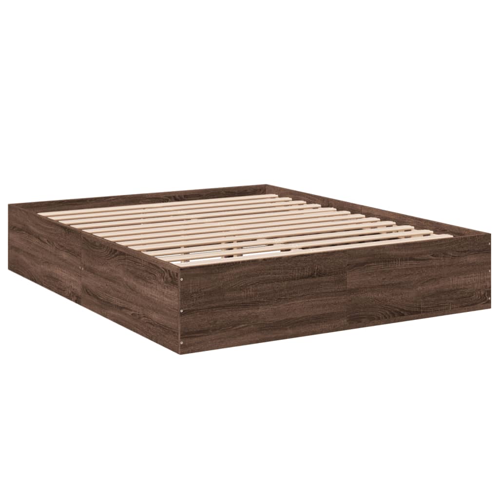 Cadru de pat, stejar maro, 150x200 cm, lemn prelucrat GartenMobel Dekor
