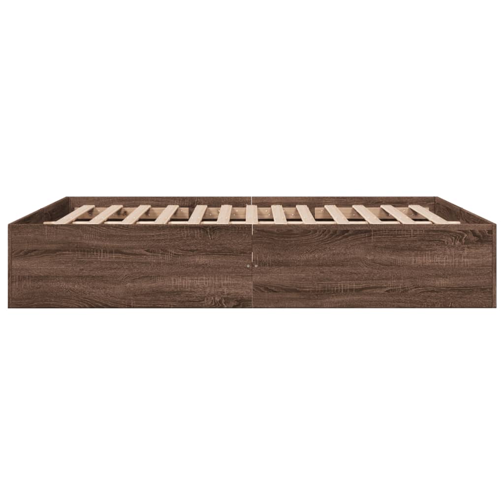 Cadru de pat, stejar maro, 150x200 cm, lemn prelucrat GartenMobel Dekor