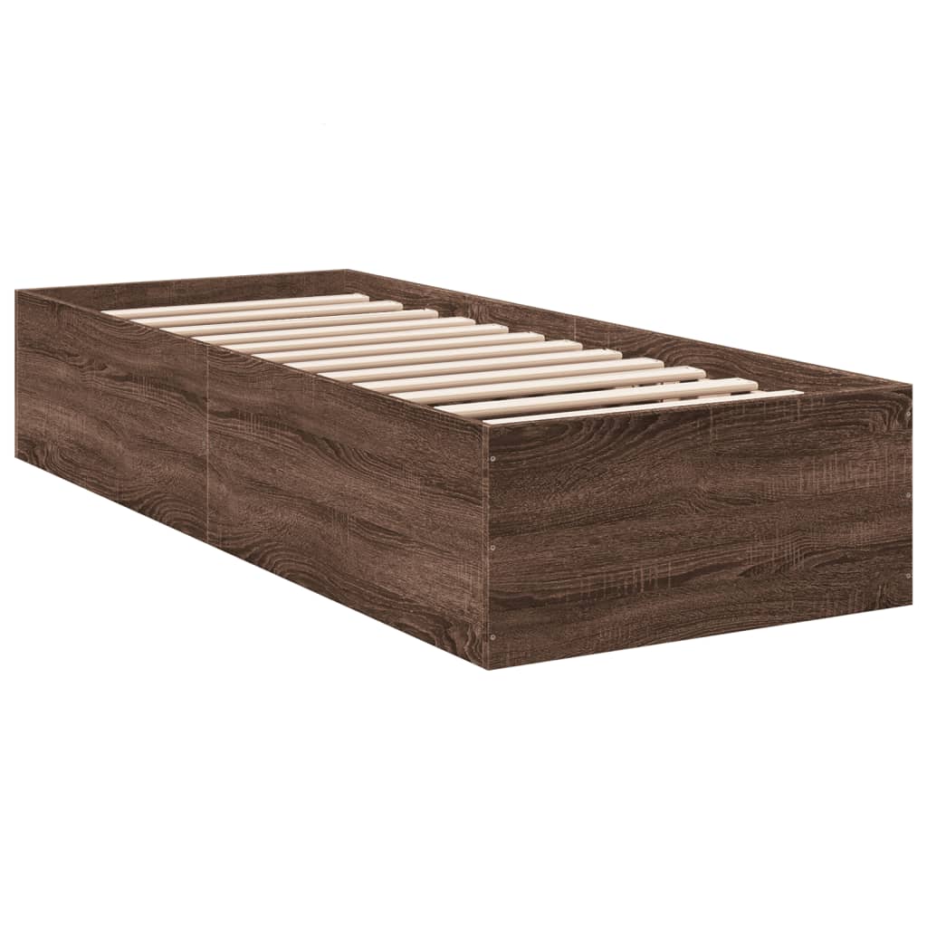 Cadru de pat, stejar maro, 90x190 cm, lemn prelucrat GartenMobel Dekor
