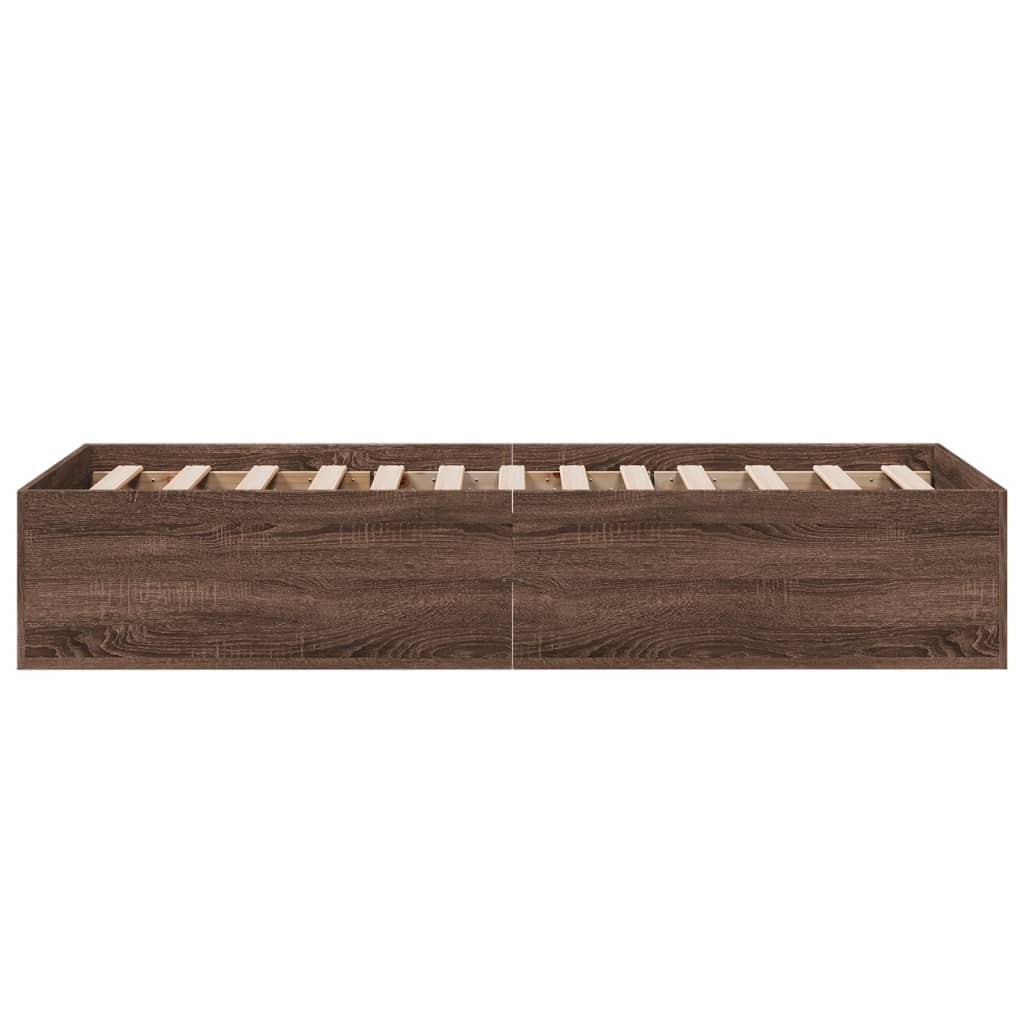 Cadru de pat, stejar maro, 90x200 cm, lemn prelucrat GartenMobel Dekor