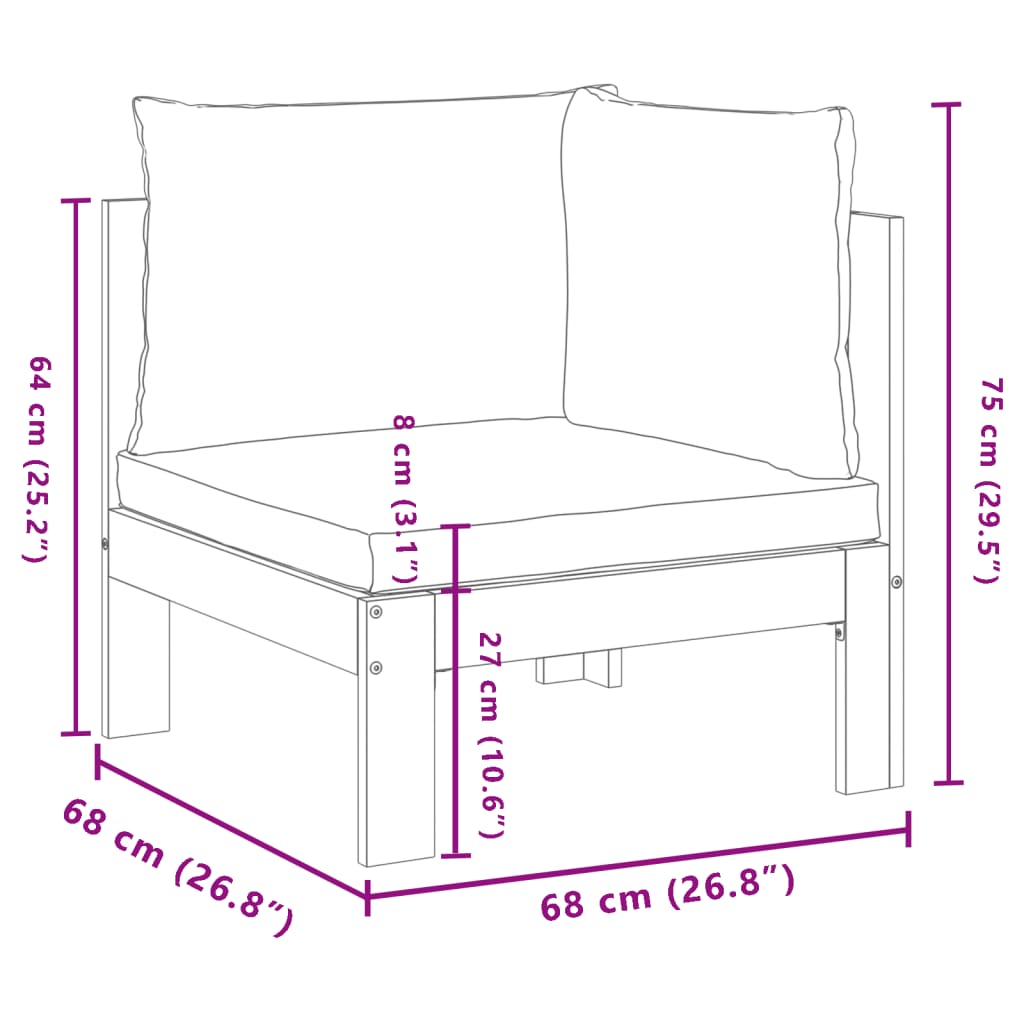 Canapea de colț de grădină, cu perne, lemn masiv acacia GartenMobel Dekor